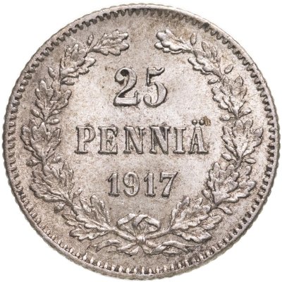 купить 25 пенни (pennia) 1917 S гербовый орёл без корон