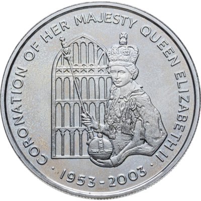 купить Остров Святой Елены 50 пенсов (pence) 2003 BUNC 50 лет коронации Королевы Елизаветы II - портрет