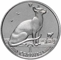 Купить Остров Мэн 1 крона (crown) 1992 "Кошки - Сиамская кошка"