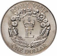 Купить 1 доллар (dollar) 1986 Королевский визит Новая Зеландия