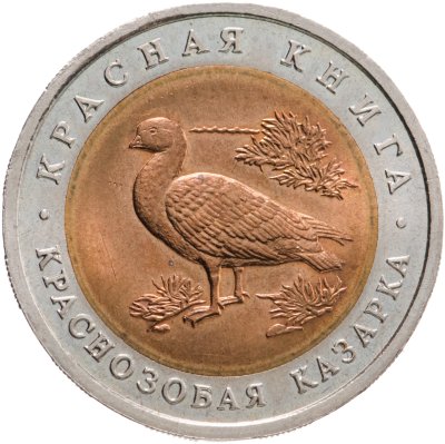 купить 10 рублей 1992 ЛМД Краснозобая казарка - Красная книга