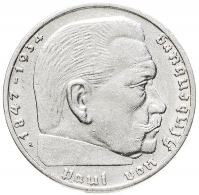 купить Германия Третий рейх 2 рейхсмарки (reichsmark) 1939 А