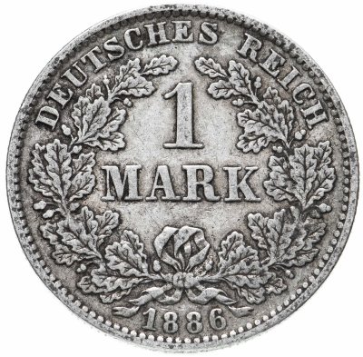 купить Германия (Германская Империя), 1 марка 1886 E знак монетного двора: "E" - Дрезден
