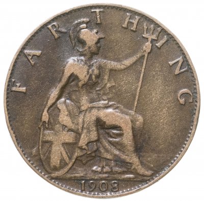 купить Великобритания 1 фартинг (farthing) 1908