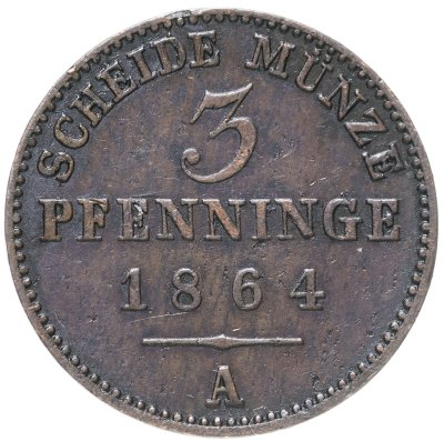 купить Германия, Пруссия 3 пфеннига 1864