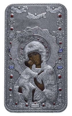 купить Остров Ниуэ 2 доллара 2013 "Православные святыни - Феодоровская Богоматерь оксидированная", в футляре с сертификатом