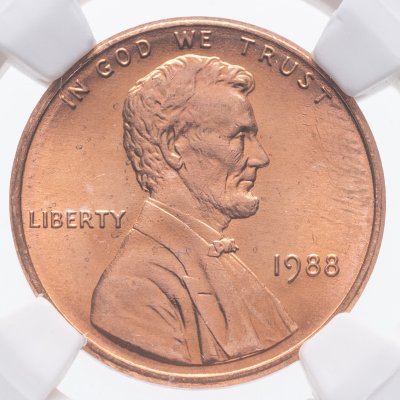купить США 1 цент (cent) 1988 "Lincoln Memorial Cent" в слабе DNC MS67