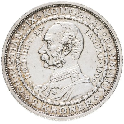 купить Дания 2 кроны (kroner) 1906 "Смерть Кристиана IX и вступление на престол Фредерика VIII"