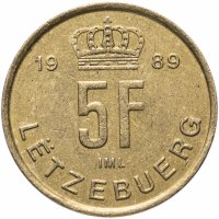 купить Люксембург 5 франков (francs) 1989-1995, случайная дата