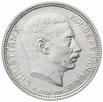 купить Дания 2 кроны (kroner) 1916