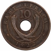 купить Британская Восточная Африка 10 центов (cents) 1922
