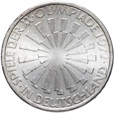 купить Германия 10 марок 1972 J "XX летние Олимпийские Игры, Мюнхен 1972 - Эмблема "In München""