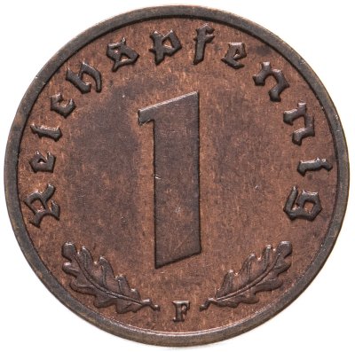 купить Германия (Третий рейх) 1 рейхспфенниг 1938 F, Отметка монетного двора: "F" - Штутгарт
