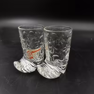 купить Набор из 2-х стопок "Сапоги", в коробке, стекло, картон, СССР, 1980-1990 гг.
