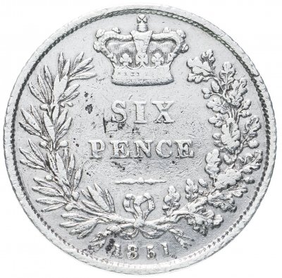 купить Великобритания 6 пенсов (pence) 1851