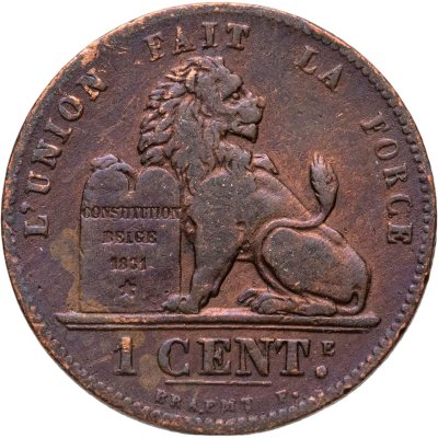купить Бельгия 1 сантим (centime) 1901 Надпись на французском - 'DES BELGES'