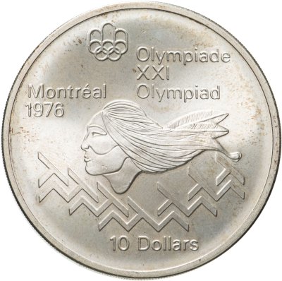 купить Канада 10 долларов (dollars) 1975 XXI летние Олимпийские Игры, Монреаль 1976 - бег с препятствиями