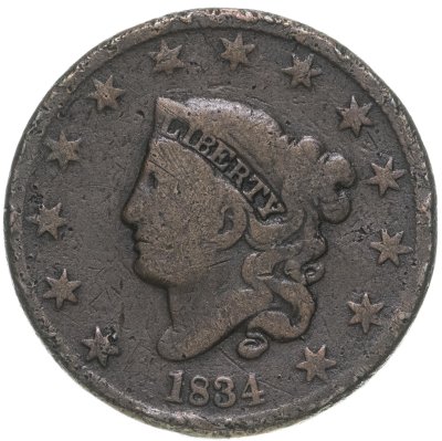 купить США 1 цент 1834