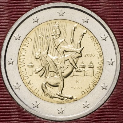 купить Ватикан 2 евро 2008 "Год апостола Павла", в буклете