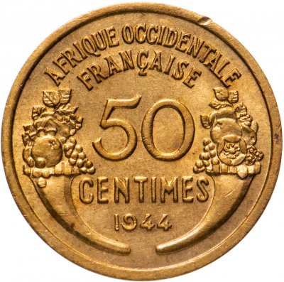 купить Французская Западная Африка 50 сантимов (centimes) 1944