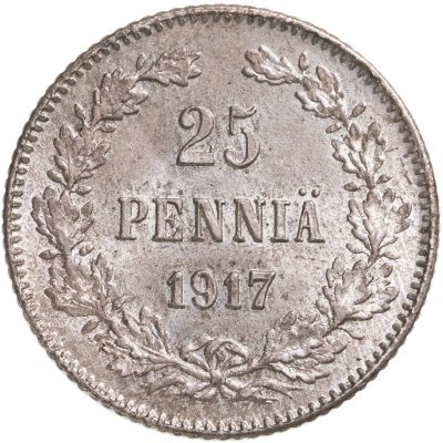 купить 25 пенни (pennia) 1917 S гербовый орёл без корон