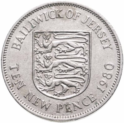 купить Джерси 10 новых пенсов (new pence) 1980