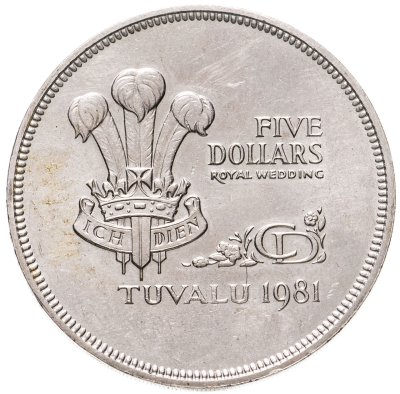 купить Тувалу 5 долларов (dollars) 1981 Королевская свадьба