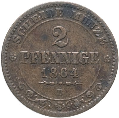 купить Германия Саксония 2 пфеннига 1864