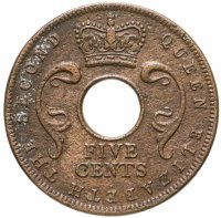 купить Британская Восточная Африка 5 центов (cents) 1957