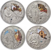 купить Беларусь набор из 4 монет 20 рублей 2009 год "Три Мушкетера" в подарочной упаковке и сертификатом антикфиниш