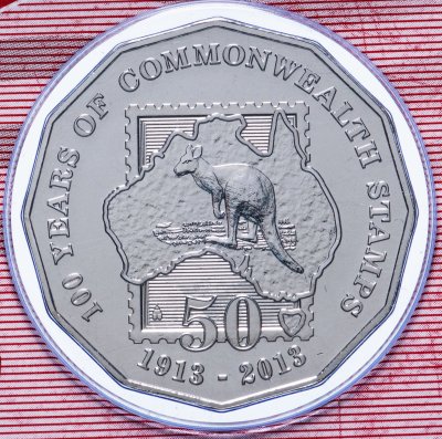купить Австралия 50 центов 2013 "100 лет Содружеству" UNC в блистере