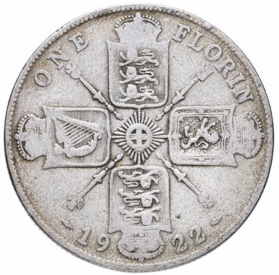 купить Великобритания 2 шиллинга (флорин, shillings) 1922