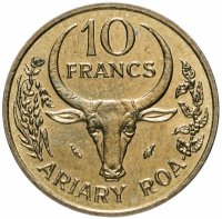 Купить Мадагаскар 10 франков (francs) 1984