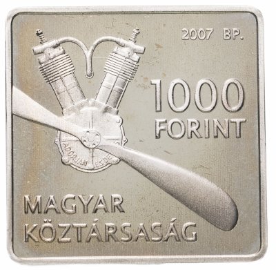купить Венгрия 1000 форинтов (forint) 2007 год Самолет (125 лет со дня рождения Инженера-механника Яноша Адорьяна)