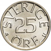 Купить Швеция 25 эре 1977