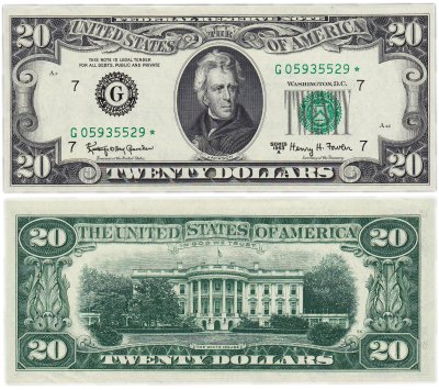 купить США 20 долларов 1963 series 1963A, G - Чикаго STAR (Звезда)