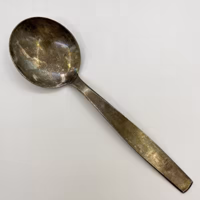 купить Ложка сервировочная (салатная), мельхиор (медь-никель), Таллинский ювелирный завод, СССР, 1970-1990 гг.