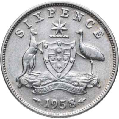 купить Австралия 6 пенсов (pence) 1958