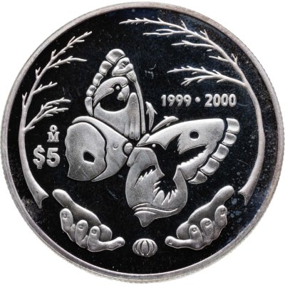 купить Мексика 5 песо (pesos) 2000 "Миллениум - Бабочка"