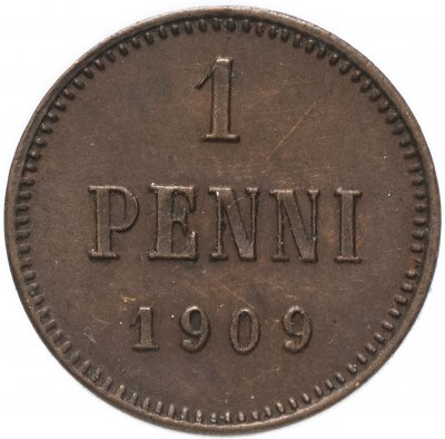 купить 1 пенни (penny) 1909, монета для Финляндии
