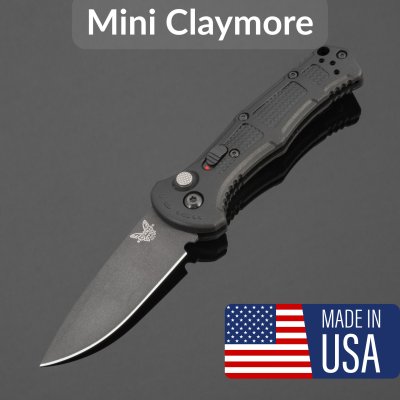 купить Складной нож Benchmade Mini Claymore black (9570BK), сталь CPM-D2, рукоять Black Grivory, США