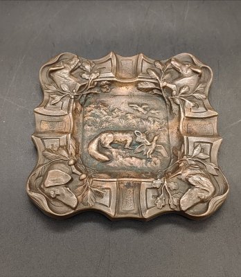 купить Пепельница "Лисья охота", медный сплав, Западная Европа, 1930-1950 гг.