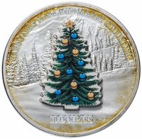 купить Науру 10 долларов 2008 "Новый год - Ёлочка" в футляре, с сертификатом