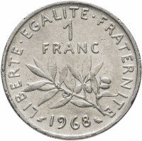 купить Франция 1 франк 1968
