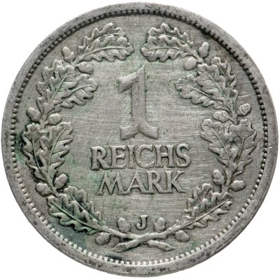 купить Германия 1 рейхсмарка (reichsmark) "J" 1925