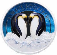 купить Тувалу 50 центов 2018 "Вместе навсегда - Пингвины", в футляре с сертификатом