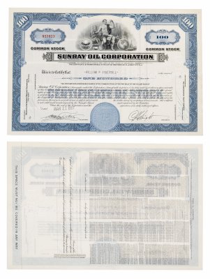 купить Акция США SUNRAY OIL COMPANY 1951-1955 гг.