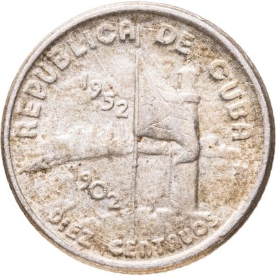купить Куба 10 сентаво 1952 "50-летие независимости"