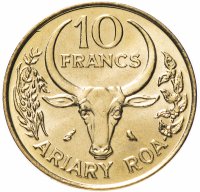 Купить Мадагаскар 10 франков (francs) 1989