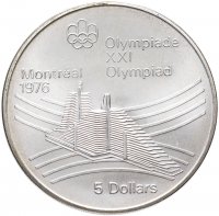 купить Канада 5 долларов (dollars) 1976 "XXI летние Олимпийские Игры, Монреаль 1976 - Олимпийская деревня"